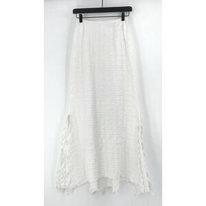 COURTNEY WASHINGTON Pucker Slit Maxi Skirt White S